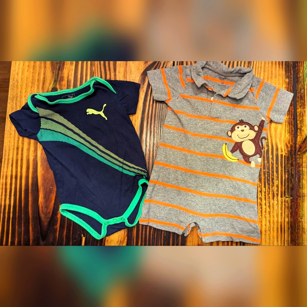 Baby outfits size 12 months Puma, Okie Dokie, and Carter's